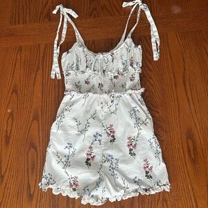 For Love And Lemons Dixon Floral Print Shorts Romper Women's Size XS